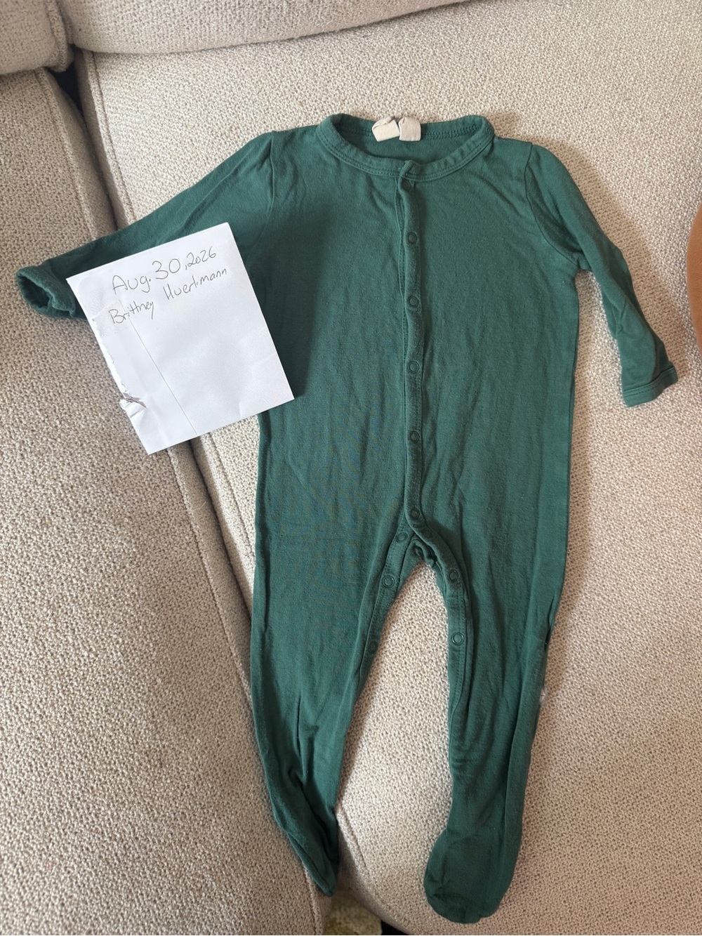 Kyte BABY Forest Green Footed One-Piece